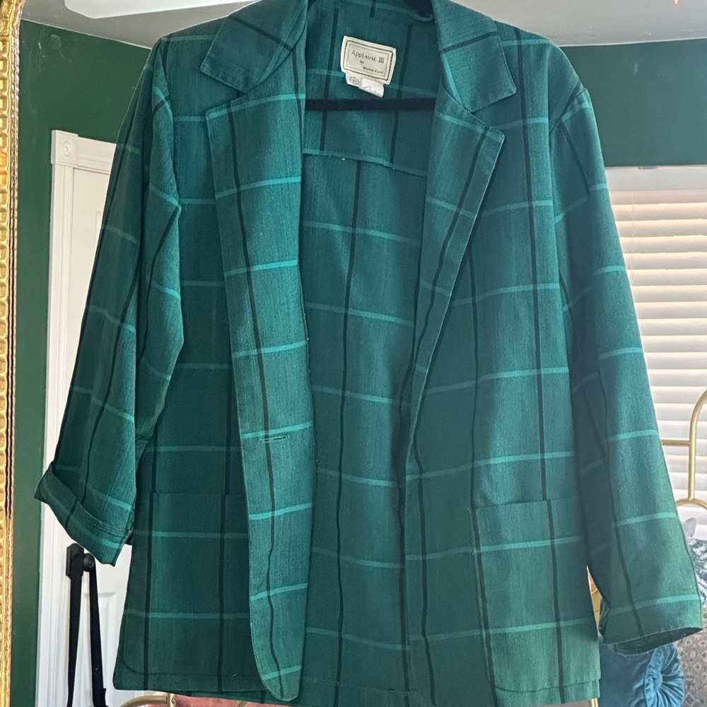 Vintage Applause III Green Plaid Jacket - Picture 2 of 6